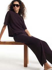 River Island Red Premium Neo Swash Wide Leg Joggers - Image 3 of 4