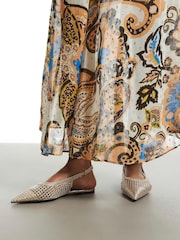 River Island Gold Slingback Flat Shoes - Image 1 of 5