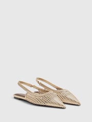 River Island Gold Slingback Flat Shoes - Image 2 of 5