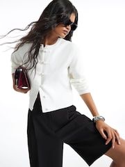 River Island Cream Chinoiserie Cardigan - Image 1 of 4