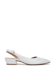 Naturalizer White Banks Wide Fit Slingback Shoes - Image 1 of 6