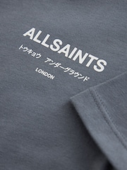 smALLSAINTS Charcoal Grey Oversized Underground Crew Neck Cotton T-Shirt - Image 3 of 4