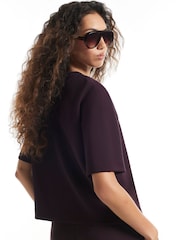 River Island Purple Premium Neo Swash Boxy T-Shirt - Image 3 of 4