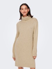 JDY Stone Cosy Knitted Roll Neck Dress - Image 1 of 5