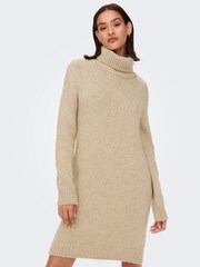 JDY Stone Cosy Knitted Roll Neck Dress - Image 2 of 5