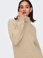 JDY Stone Cosy Knitted Roll Neck Dress - Image 4 of 5