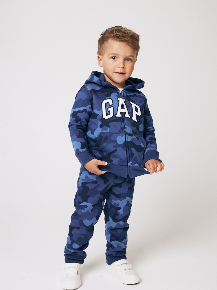 Gap Blue Camo Logo Zip Up Hoodie (Newborn-5yrs) - Image 1 of 8