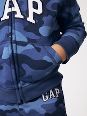 Gap Blue Camo Logo Zip Up Hoodie (Newborn-5yrs) - Image 5 of 8