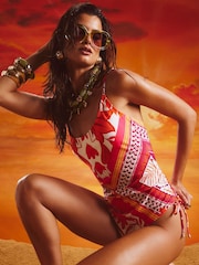 River Island Floral Adjustable Leg Swimsuit - 4의 이미지 3