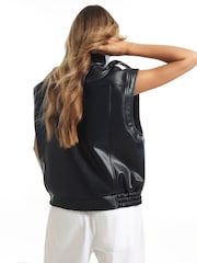 River Island Biker Detail Funnel Gilet - صورة 4 من 4