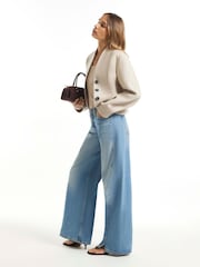 River Island Brown Button Front Wool Jacket - Image 3 of 4