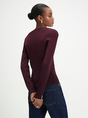 River Island Red Rib Layered Trim Top - Image 3 of 4