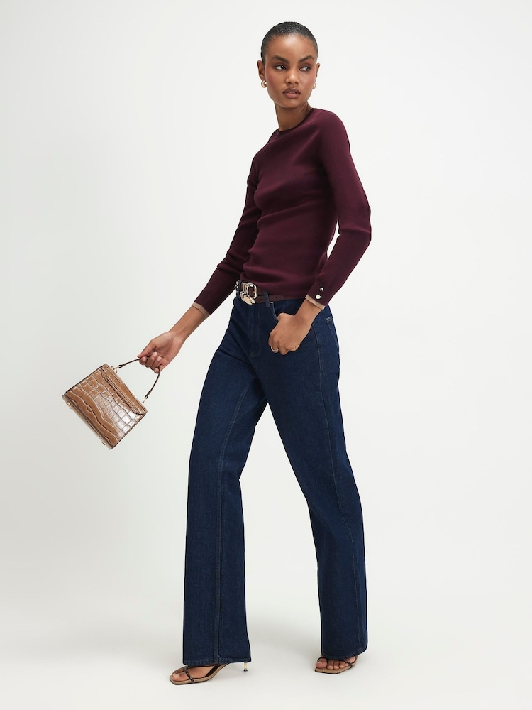 River Island Red Rib Layered Trim Top - Image 4 of 4 River Island Red Rib Layered Trim Top - Image 4 of 4