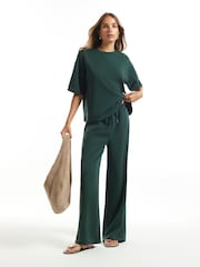 River Island Premium Neo Swash Wide Leg Joggers - Image 1 de 4