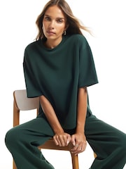 River Island Green Premium Neo Swash Boxy T-Shirt - Image 1 of 4
