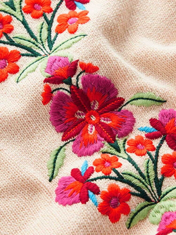 Boden Cream Monica Pointelle T-Shirt - Image 2 of 2