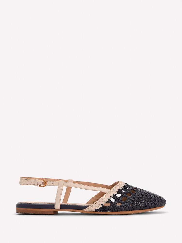 Boden Black Woven Slingback Flats - Image 1 of 4