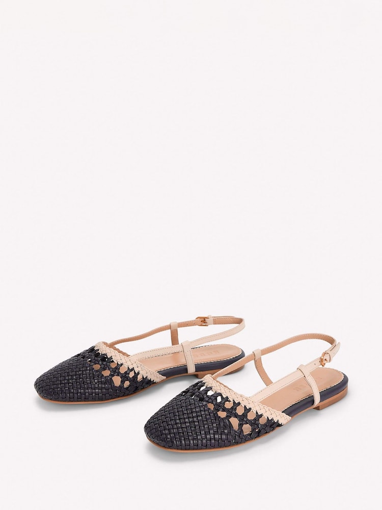 Boden Black Woven Slingback Flats - Image 2 of 4