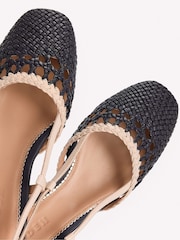 Boden Black Woven Slingback Flats - Image 4 of 4