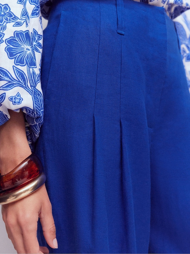 Boden Blue Mayfair Linen Trousers - Image 2 of 6