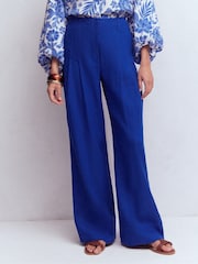 Boden Blue Mayfair Linen Trousers - Image 4 of 6