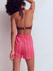 Boden Pink Stripe Pull-On Cheesecloth Shorts - Image 3 of 6