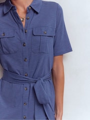 Boden Blue Mavis Midi Jersey Shirt Dress - Image 2 of 6