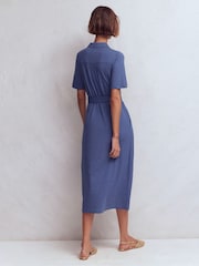 Boden Blue Mavis Midi Jersey Shirt Dress - Image 3 of 6