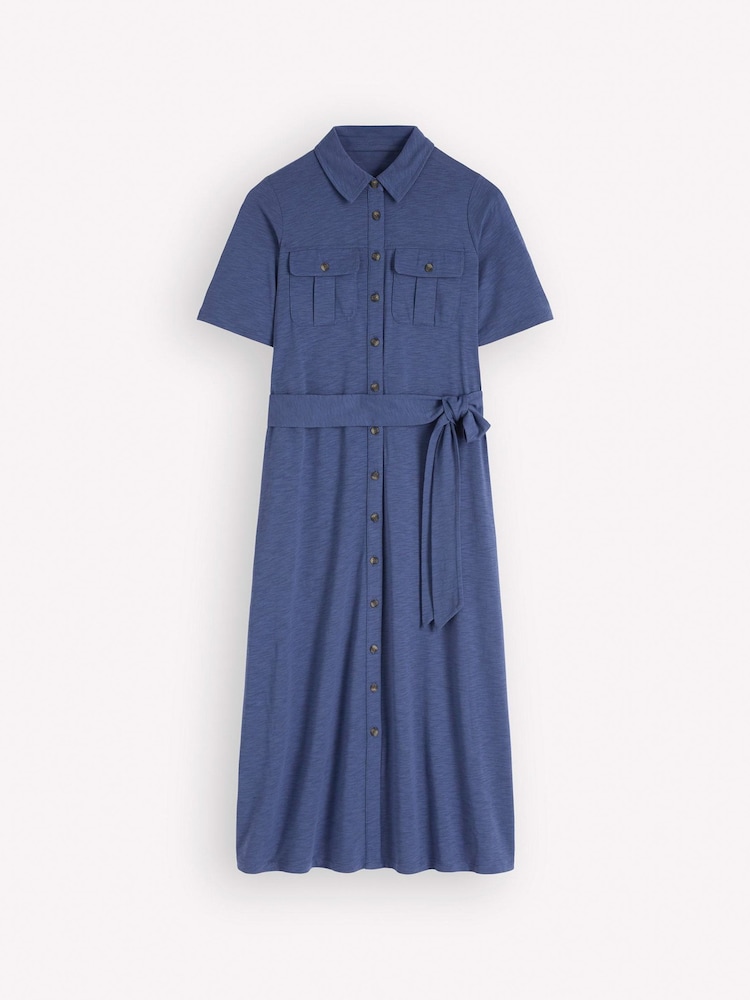 Boden Blue Mavis Midi Jersey Shirt Dress - Image 6 of 6 Boden Blue Mavis Midi Jersey Shirt Dress - Image 6 of 6