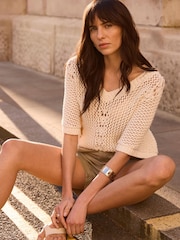 Mint Velvet White Cotton Blend Knit Top - Image 2 of 7