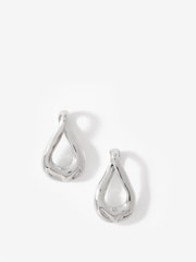 Mint Velvet Silver Tone Sculpted Wave Earrings - Image 1 of 3
