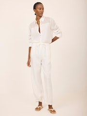Mint Velvet White Linen Balloon Trousers - Image 3 of 7