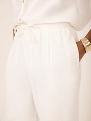 Mint Velvet White Linen Balloon Trousers - Image 4 of 7