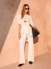 Mint Velvet White Pintuck Side Trim Trousers - Image 5 of 7