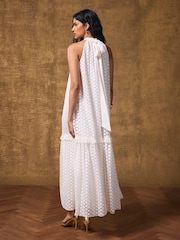 Mint Velvet White Lace Disc Midi Dress - Image 4 of 8