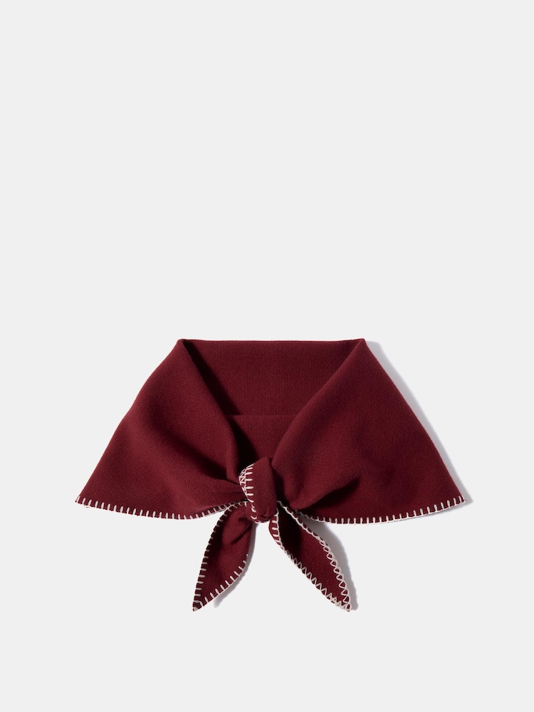Mint Velvet Red Knit Stitch Detail Scarf - Image 1 of 3 Mint Velvet Red Knit Stitch Detail Scarf - Image 1 of 3