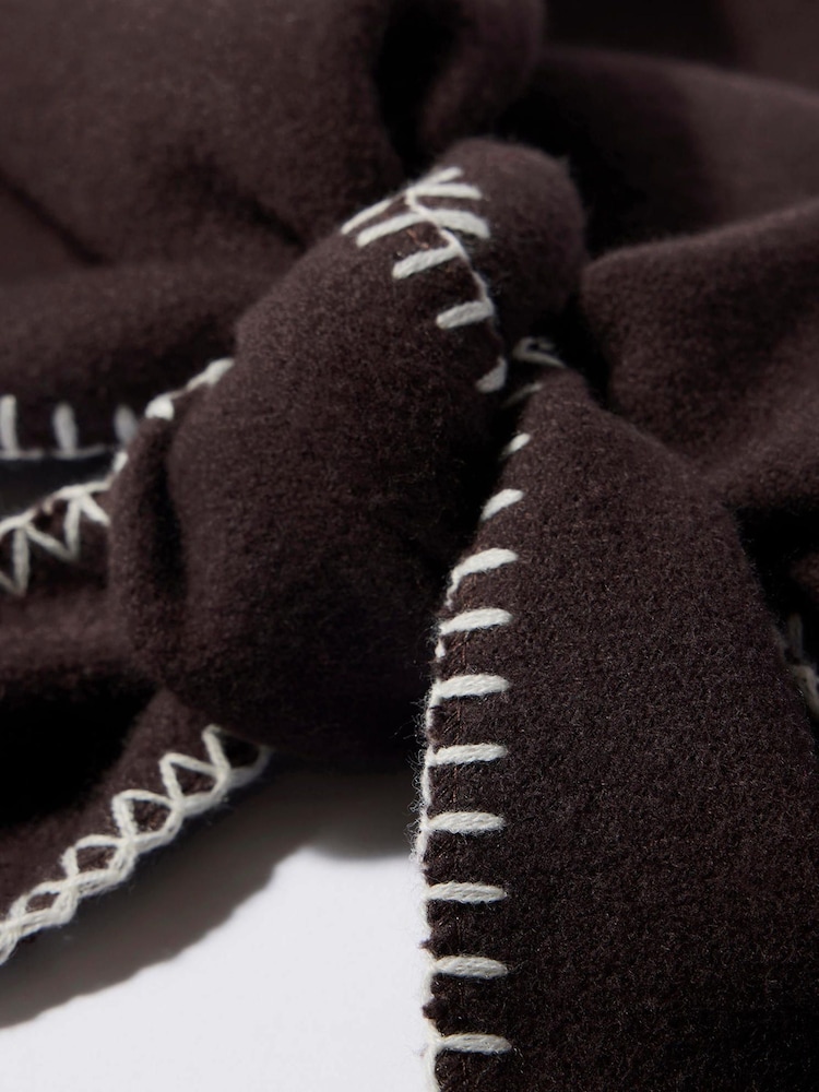 Mint Velvet Brown Knit Stitch Detail Scarf - Image 2 of 3
