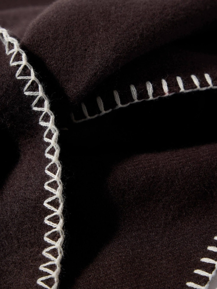 Mint Velvet Brown Knit Stitch Detail Scarf - Image 3 of 3