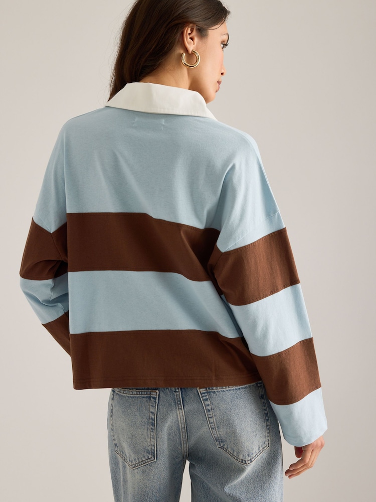 Azul - Top de rugby a rayas de Anthropologie - Imagen 5 de 5