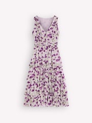 Boden Purple Tiered Sleeveless Dress - Image 6 of 6