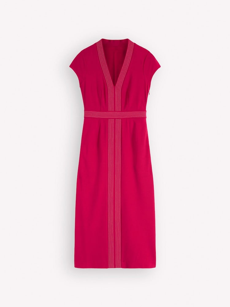Boden Pink Topstitch Ponte Dress - Image 3 of 3
