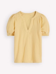 Boden Yellow Short Sleeve Double Cloth Top - Image 1 of 1
