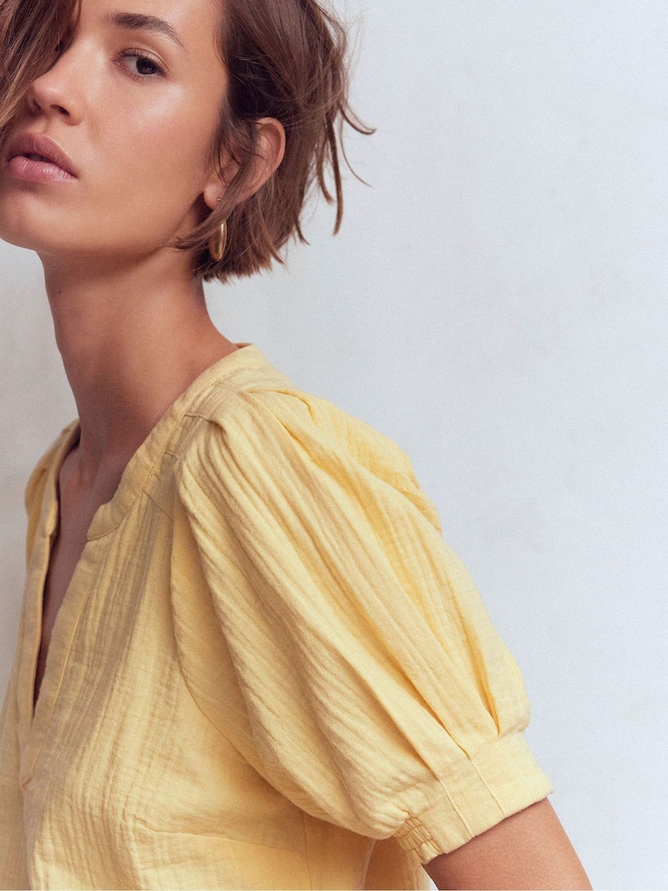 Boden Kurzarm-Top aus Doppelstoff - Bild 2 von 5