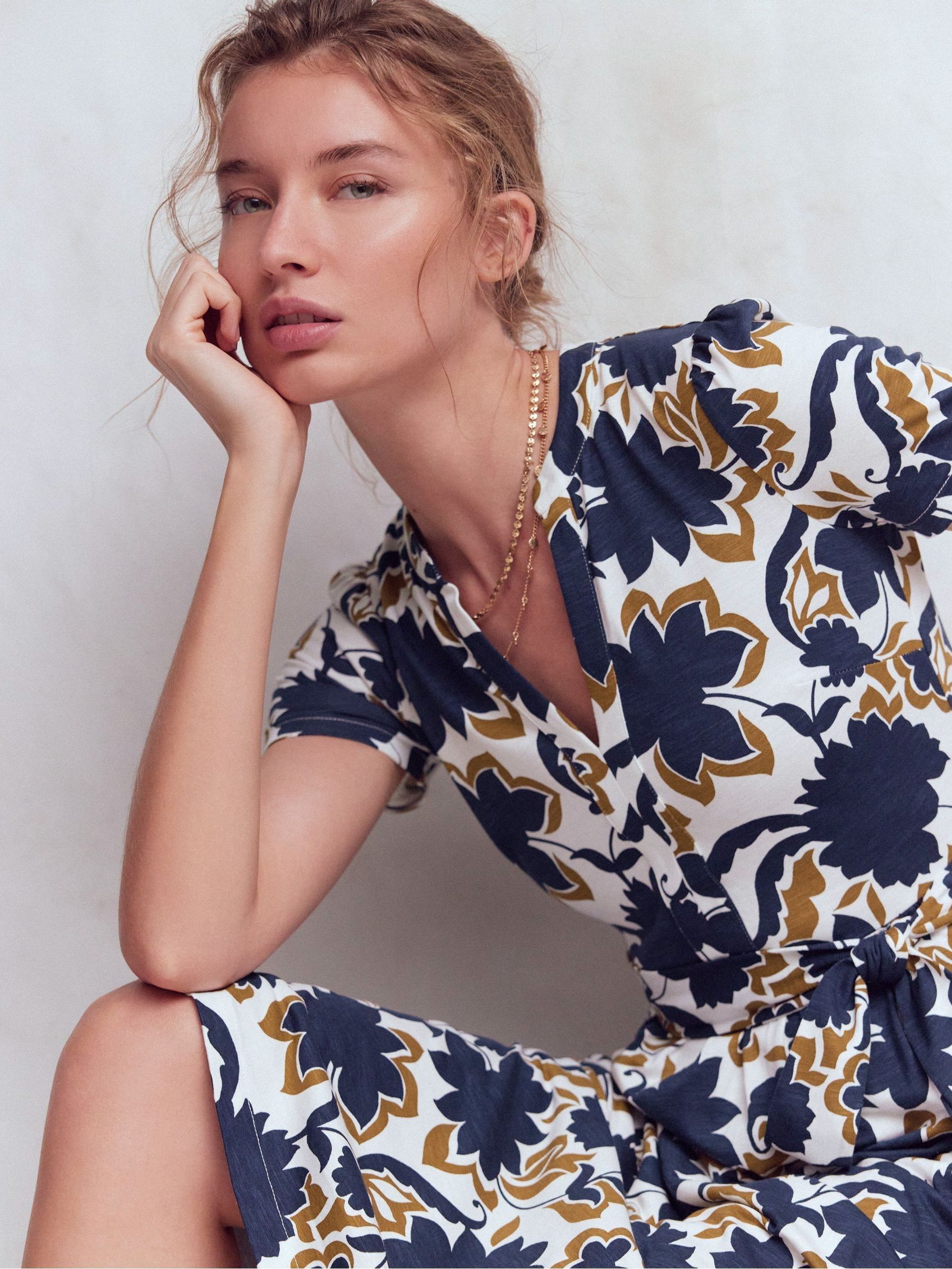 Buy Boden Blue Naomi Jersey Midi Dress from Next USA
