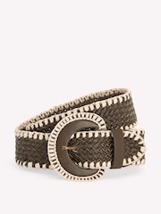 Boden Green Woven Stitch Belt - Image 1 of 2
