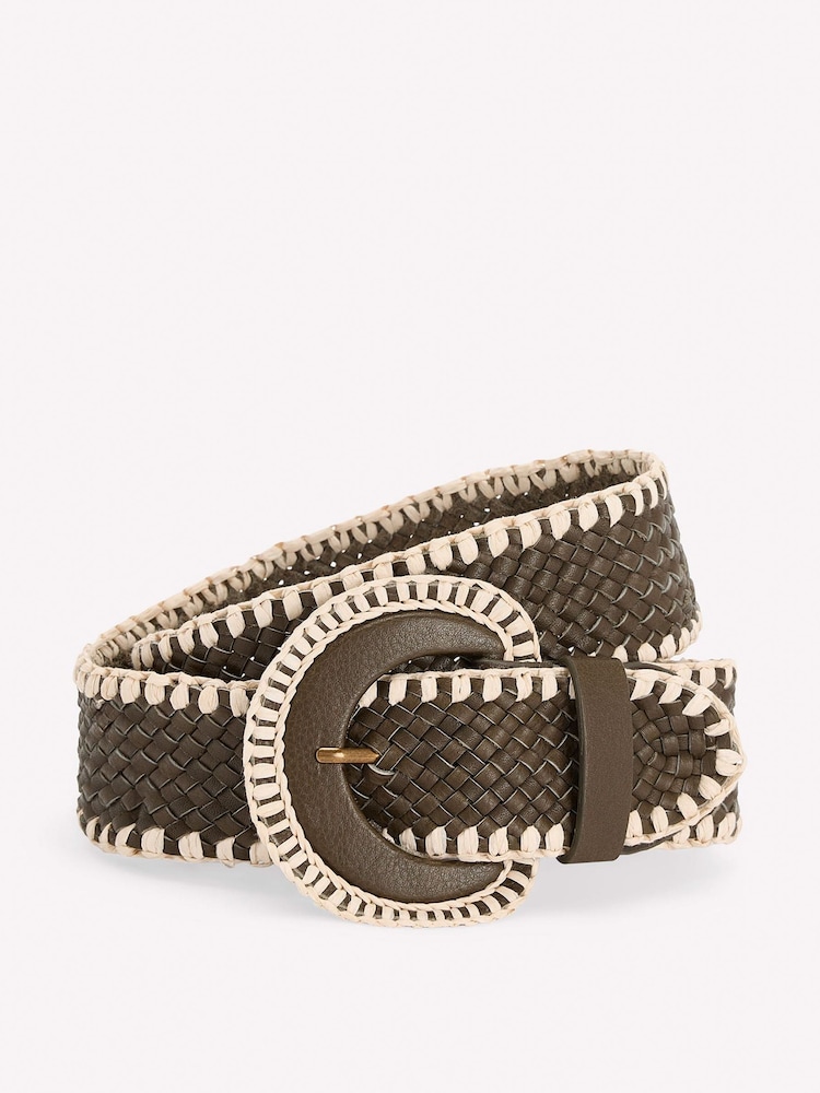 Boden Green Woven Stitch Belt - Image 1 of 2