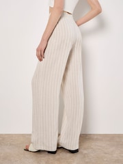 Apricot Natural Straight Leg Pinstripe Woven Trousers - Image 3 of 5