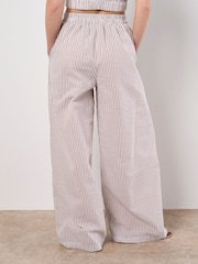 Apricot Stripe Wide Leg Trousers - תמונה 4 מתוך 6