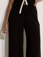 Apricot Black Jersey Crepe Stripe Wide-Leg Trousers - Image 4 of 5