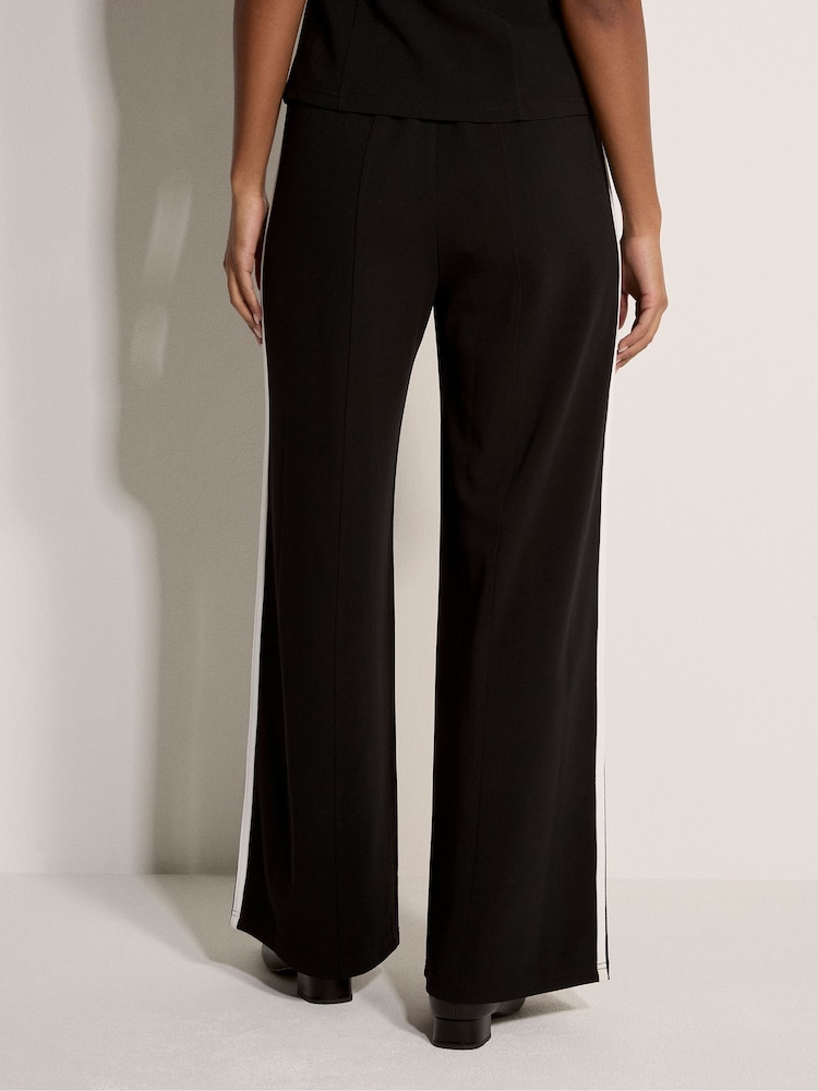 Apricot Black Jersey Crepe Stripe Wide-Leg Trousers - Image 5 of 5 Apricot Black Jersey Crepe Stripe Wide-Leg Trousers - Image 5 of 5